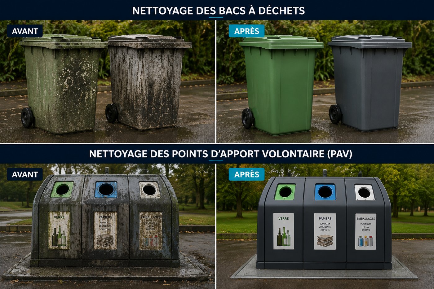 Résultat avant/après nettoyage vapeur BINOVYA